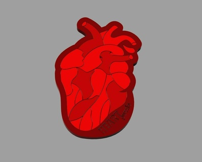 coração enigma quebra cabeças fácil simples Brainy Diversão 3d print model - Mito3D