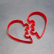 puzzle a forma di cuore cookie cutter casa fatti mano i sharp gourmet argilla fontant il giorno san valentino amore 14 febbraio l'amore si valentines rete 3d print model - Mito3D