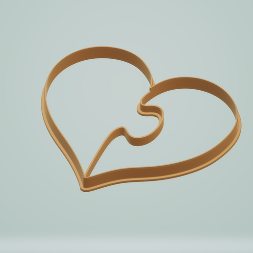 heart puzzle cookie cutter joke kitchen tools gift heard valentine gingerbread 3D print model - Mito3D