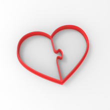heart puzzle cookie cutter valentine day v-day couple love in vday corazon cortante enamorados vaentin san valentin 3d print model - Mito3D