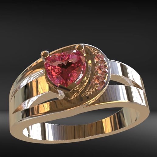 heart ring jewelry degree 3D print model - Mito3D