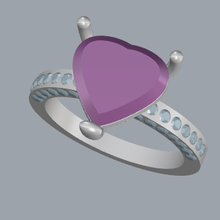 heart ring jewelry 3d print model - Mito3D