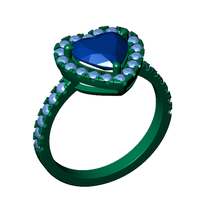 heart ring jewelry classic diamond 3d print model - Mito3D