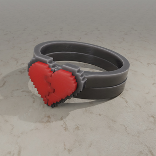 heart ring valentines valentinexcults printable easy print valentine couple art pikachu love toy 3d print model - Mito3D