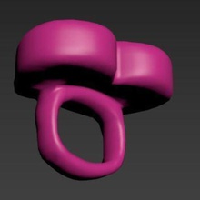 corazón anillo la joyería de juguete dedo joya plástico rojo fantasía 3d print model - Mito3D