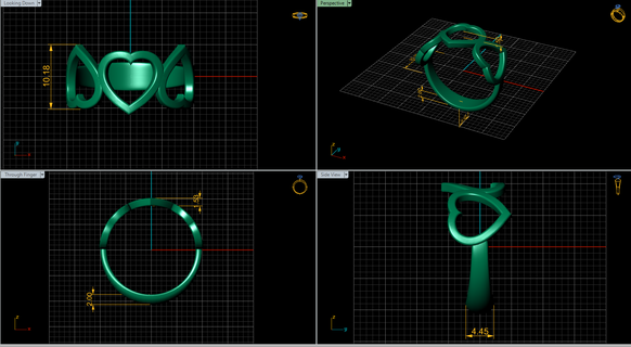 Herz Ring 3d print model - Mito3D