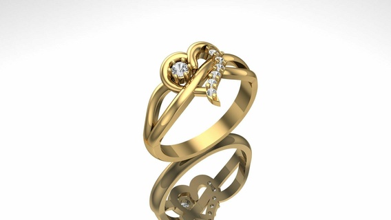 Herz Ring Schmuck Herz Ring Frau Ring Ring schick Ring Schmuck Gold Ring ovel Ring Silber Ring 3d print model - Mito3D