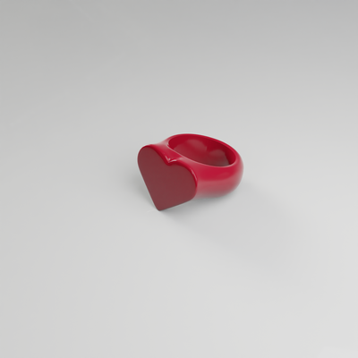 cœur bague forme facile impression fonderie bijoux valentines couples l'amour chéri unique symbole engagement 3d print model - Mito3D