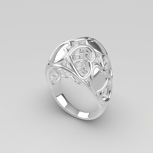 heart ring jewelry 3D print model - Mito3D