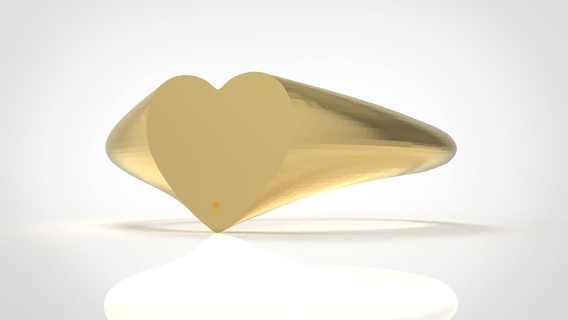coração anel amar pedra aro 3d print model - Mito3D