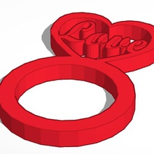 Herz-ring 1-set Schmuck Liebe 3d print model - Mito3D