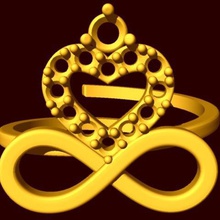 anel coração de pedra jóias anéis loja dia dos namorados 3d print model - Mito3D