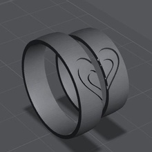 heart rings jewelry love valentine's day 3d print model - Mito3D