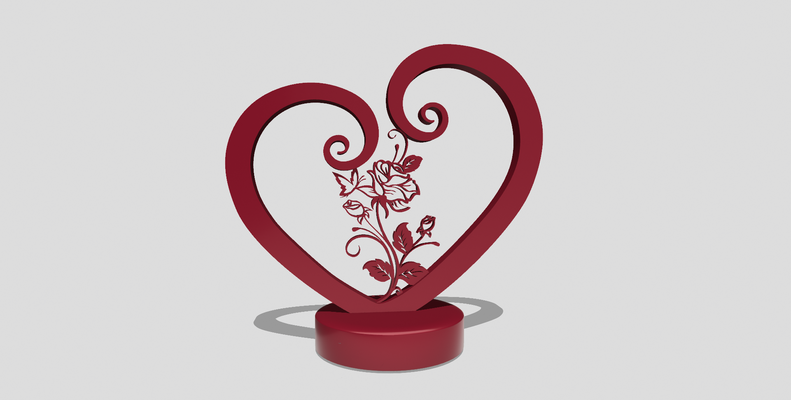 heart rose butterfly romantic anniversary gift valentine's day engagement proposal wedding love statue party atmosphere decor crafts ornament decoration home 3d print model - Mito3D