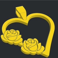 heart roses jewelry jewel pendant pink symbol symbolism 3d print model - Mito3D