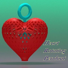 coeur en tournant pendant bijoux tout la saint-valentin saint valentin support gratuit cadeau l'amour amusant imprimable 3d print model - Mito3D
