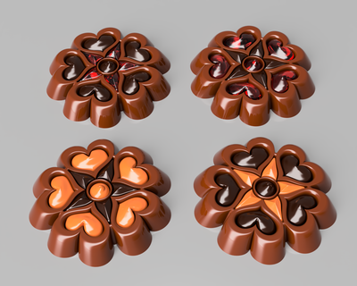 cuore forma compilabile cioccolato stampanti 3d stampante design arte cibo muffa divertimento 3d print model - Mito3D
