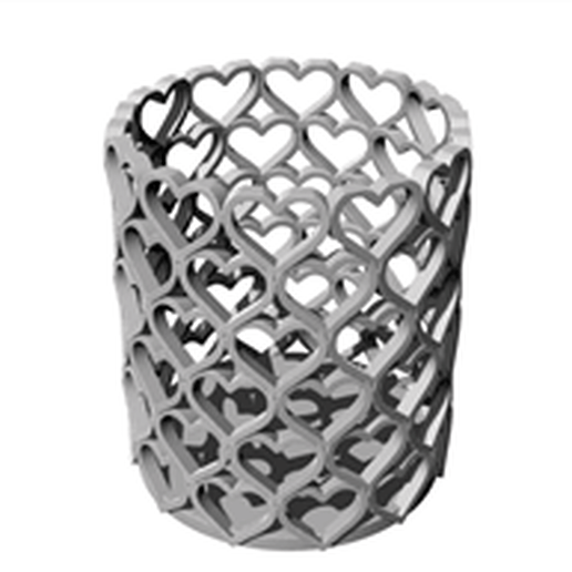 heart shape pen stand 3D print model - Mito3D