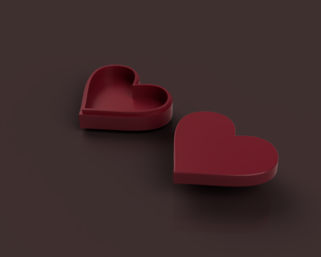heart shaped box valentinesheart heartbox fittedlidbox 3D print model - Mito3D
