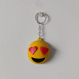 heart shaped eyes love emoji keychain 3d print model - Mito3D