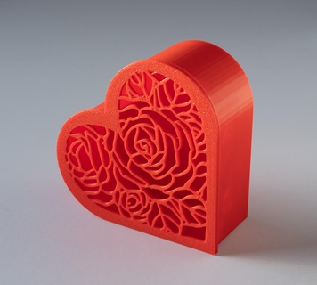 coração modelado presente caixa rosa Cortar rosas mãe namorados 3d print model - Mito3D