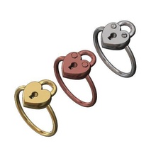Herz geformt sperren Bands Größen 6 7 8 3d drucken Modell Schmuck Ring Mode druckbar Gold Silber Sterling minimalistisch niedlich 3d print model - Mito3D
