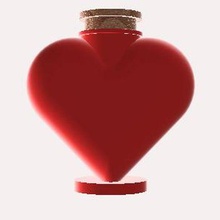 kalp şekilli Aşk iksir şişe sevgililer gün Bayram tatil kalpler 3d print model - Mito3D