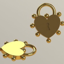 heart shaped pendant fashion padlock accessories costume jewellery 3d print model - Mito3D