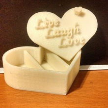 heart shaped pill holder remixed home box live laugh love medicine useful containers 3d print model - Mito3D