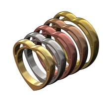 coração modelado anel 3d impressão modelo joalheria esterlina luxo acessórios moderno minimalista simples discreto moda imprimível ouro prata fofa amar personalizadas medida jóias 3d print model - Mito3D