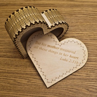 heart shaped trinket box lasercut organization 3d print model - Mito3D