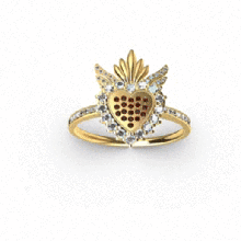 heart skull ring jewelry bond jewel jewellery frida 3d print model - Mito3D