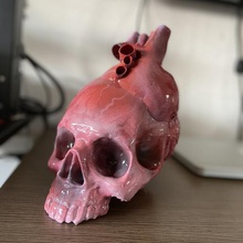 kalp kafatası sanat teschio cuore 3d print model - Mito3D
