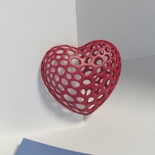 heart slot one side voronoi style home decor 3d print model - Mito3D
