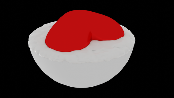 heart snow Art love red white island 3d print model - Mito3D