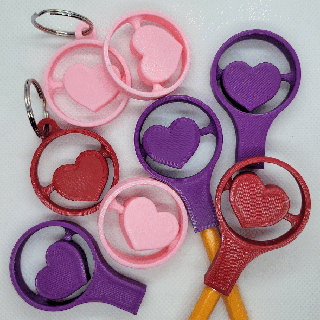 heart spinners pencil toppers keychains & abbymath spinner fidget topper keychain key chain valentine valentine's day kids toy toys pendant articulated february 3d print model - Mito3D