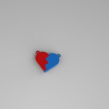 cuore Diviso portachiavi forma speciale i regali amore regalo per amici 3d print model - Mito3D