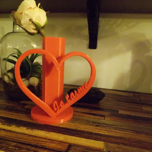 cuore st San Valentino vaso amore rosa 3D print model - Mito3D