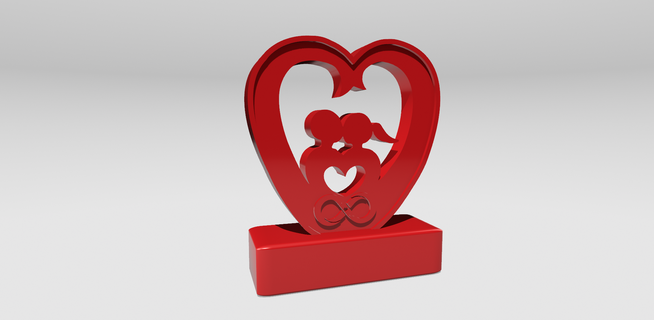heart statue everlasting love kiss sculpture romantic man woman eternal couple infinity symbol gift scupture abstract engagement proposal marriage anniversary valentine's day decor ornament wedding gifts art decoration eternity bedroom centerpiece 3d print model - Mito3D