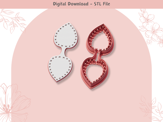 heart stitch keychain clay cutter polymer digital stl file tools mf3ddesign cutters craft 3d print model - Mito3D