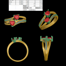 Herz-Stein-ring Schmuck ring Stein Herz 3d print model - Mito3D