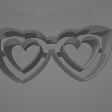 coração oculos escuros aros biscoito cortador 3d print model - Mito3D
