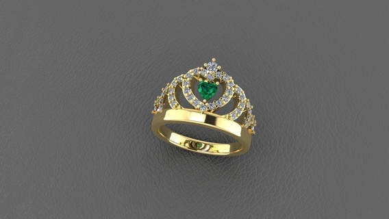 coração tiara anel joalheria argolas 3d print model - Mito3D