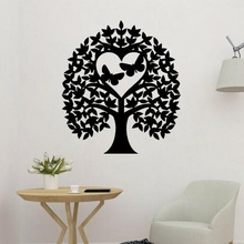 cœur arbre papillon 2d mur décor nature décoration arbres heart shaped cadeau l'amour percer 3d print model - Mito3D