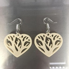 heart tree earrings of life earring pendant idealab valentines hearts 3d print model - Mito3D