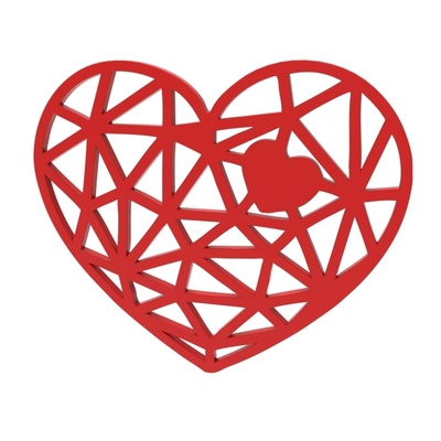 kalp üçgen logo dekor dekorasyon 3d print model - Mito3D