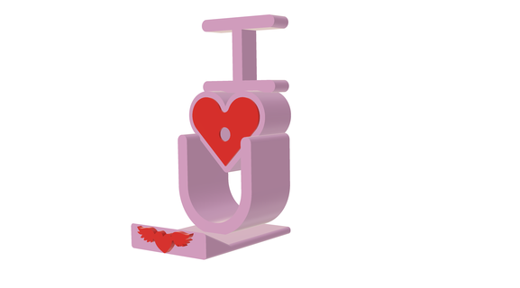 heart u love shape phone stand- instant download - supports needed stand holder iphone samsung valentines mothers day birthday 3d print model - Mito3D