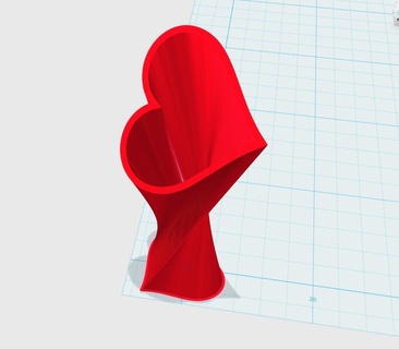 heart vase cool couple cute love red valentine art 3d print model - Mito3D