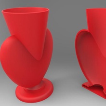 cœur vase le jour de valentines 3d print model - Mito3D