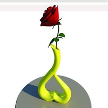kalp vazo Çiçek Kalp 3d print model - Mito3D